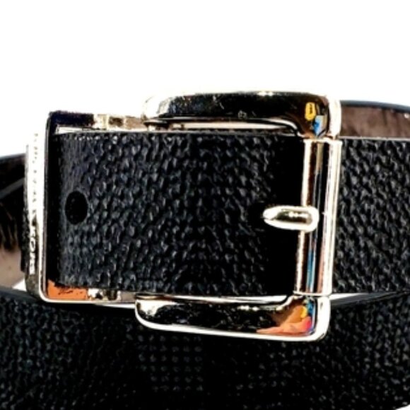 Michael Kors Women's Waist 36" to 39" Black Casual Textured MK Print Belt - Picture 7 of 9